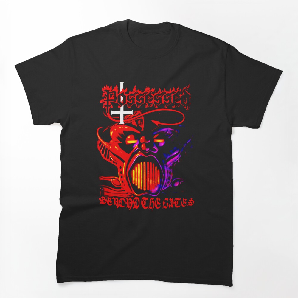 Face Red And Purple Typography Thrash Metal Shirt