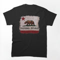 California Republic Weathered Timber State Flag Bear Star Shirt