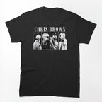 Breezy Chris Brown Black And White Portrait Collage Graphic Shirt