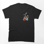 Cubist Guitar And Drums Blue-orange Rock Art Shirt