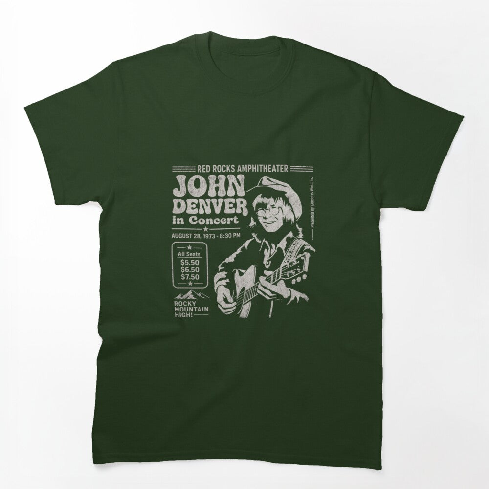 John Denver Red Rocks Concert 1973 Vintage Shirt
