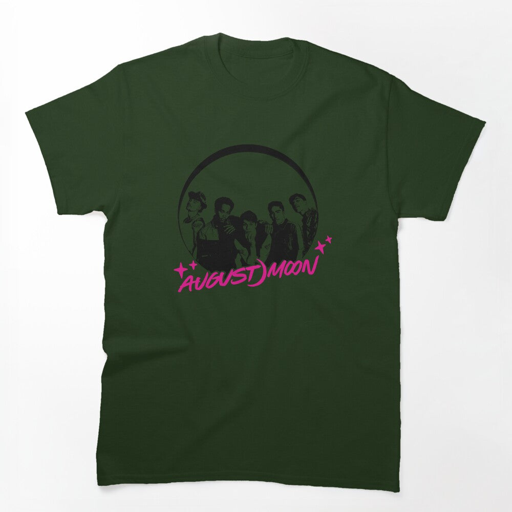 August Moon Band Pink Black Silhouette Shirt