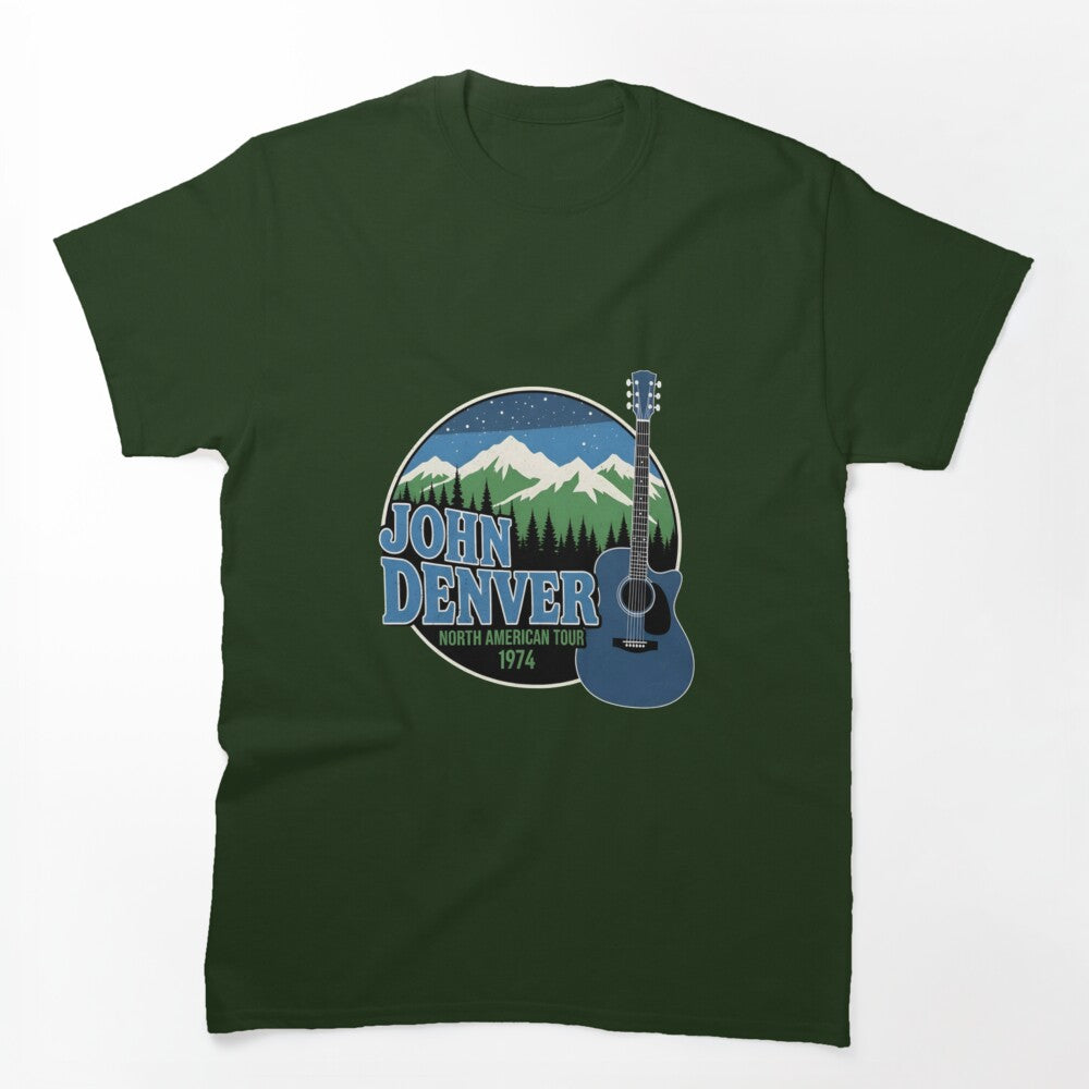John Denver North American Tour 1974 Landscape Acoustic Guitar Shirt