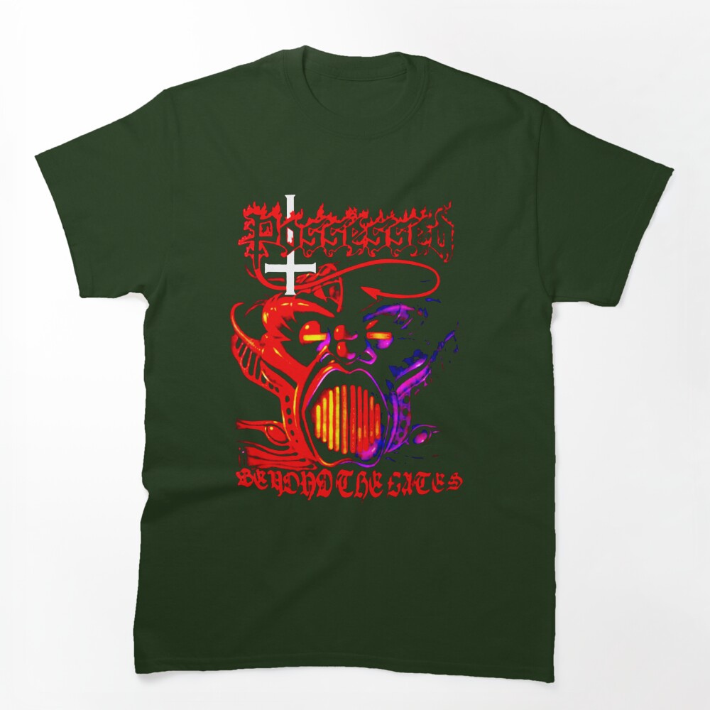 Face Red And Purple Typography Thrash Metal Shirt