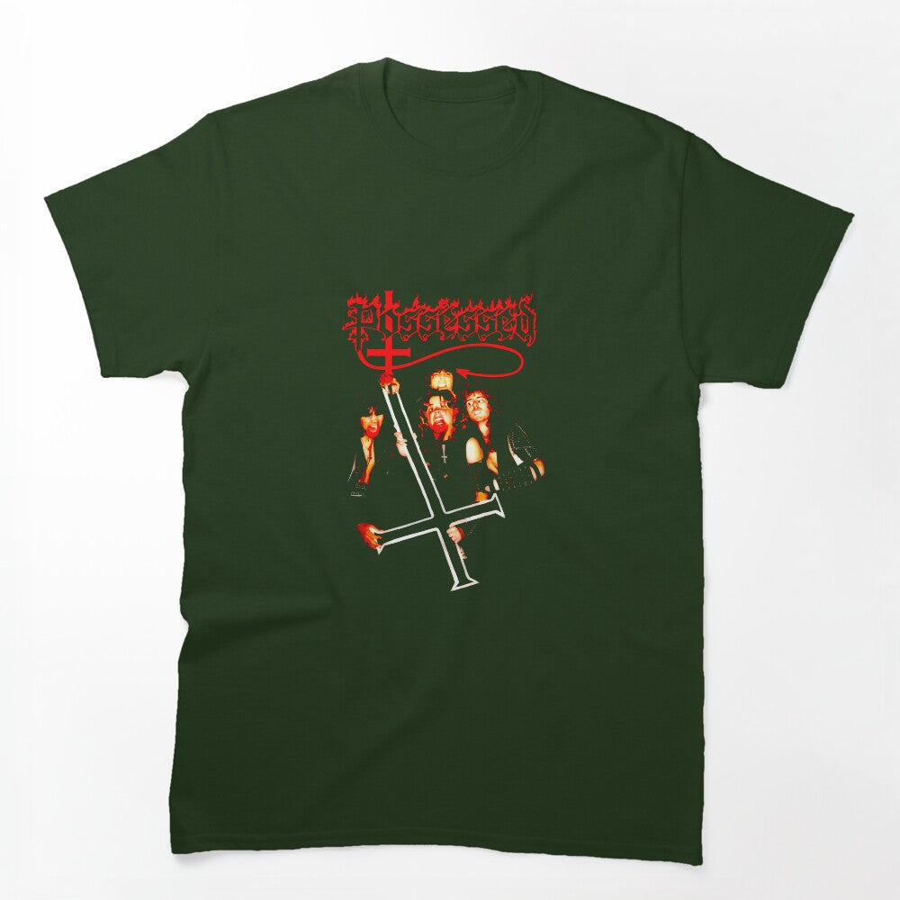 Red Sillhouette Old School Death Metal Band Shirt