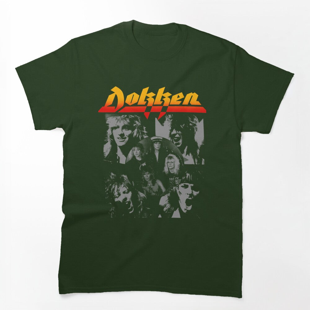 Dokken 80s Concert Vintage Band Collage Design Shirt