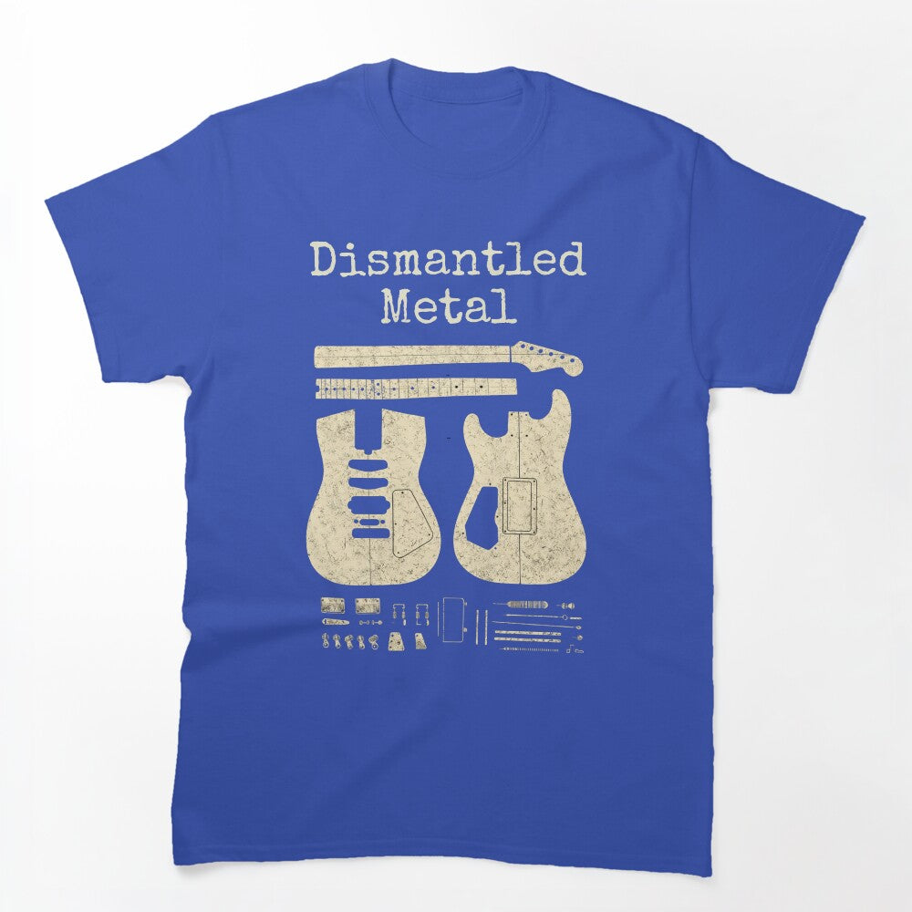 Dismantled Metal Guitar Blueprint Vintage Design Shirt