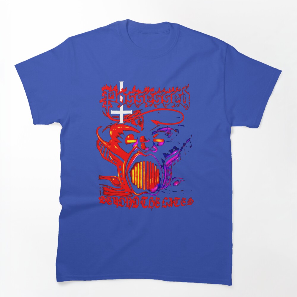Face Red And Purple Typography Thrash Metal Shirt