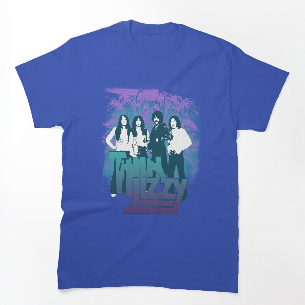 Thin Lizzy 70s Rock Band Graphic Collage Shirt