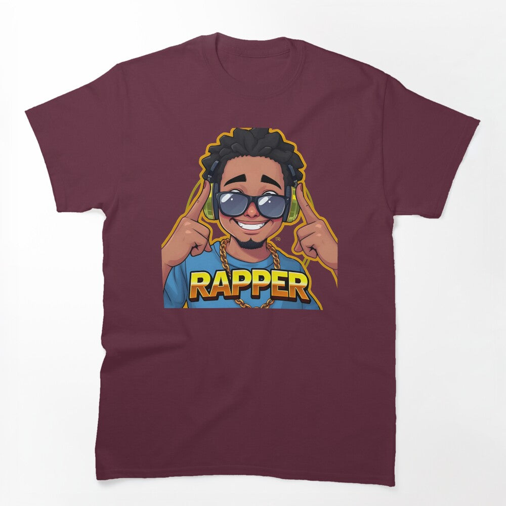 Cool Rapper Cartoon Logo Hip-Hop Digital Art Shirt