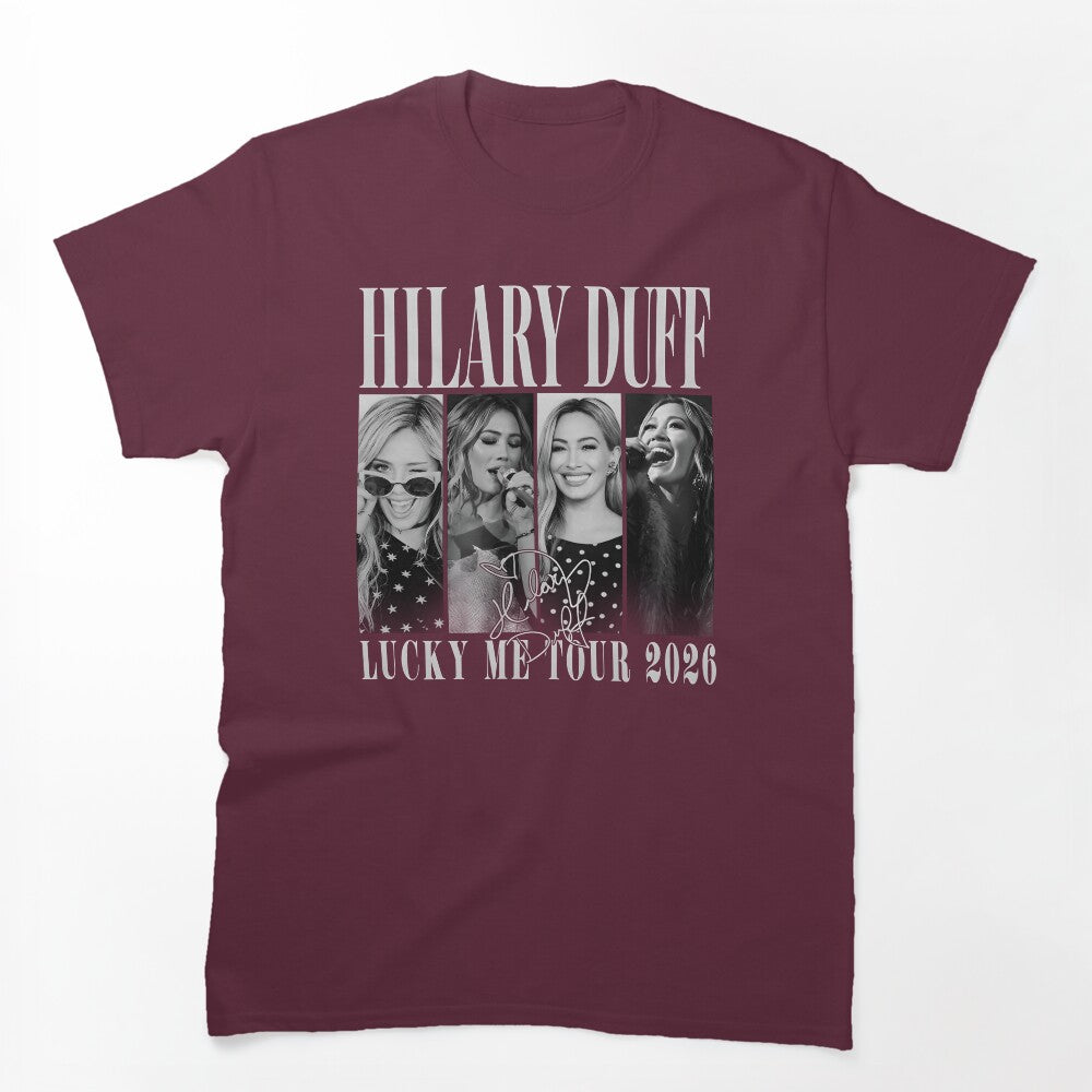 Hilary Duff Lucky Me Tour 2026 Vintage Concert Graphic Pop Star Fan Shirt