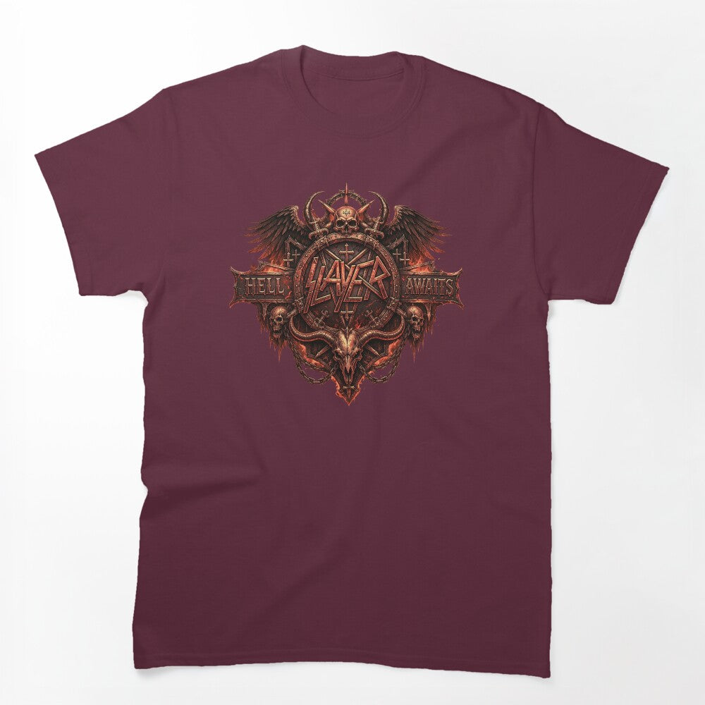 Slayer Gothic Skull Heavy Metal Crest Shirt