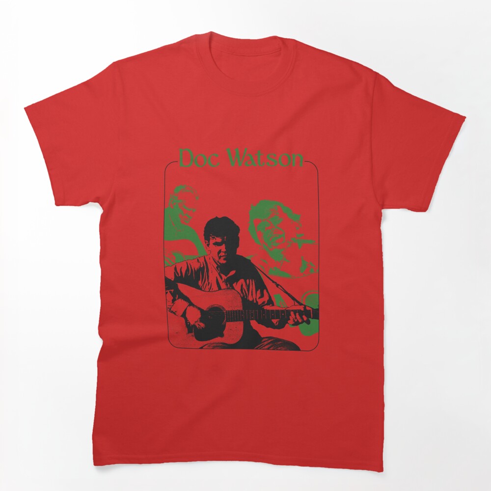 Doc Watson Folk Bluegrass Vintage Portrait Graphic Design Shirt