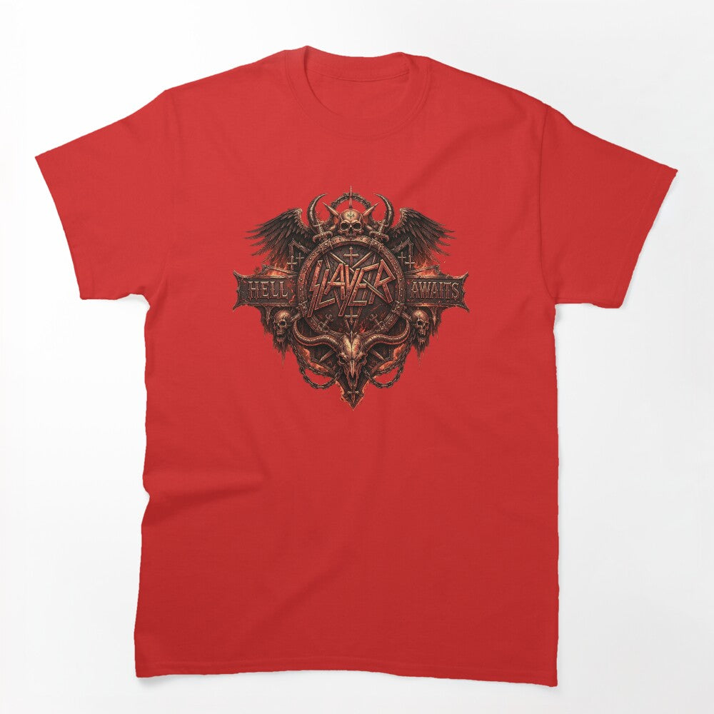 Slayer Gothic Skull Heavy Metal Crest Shirt