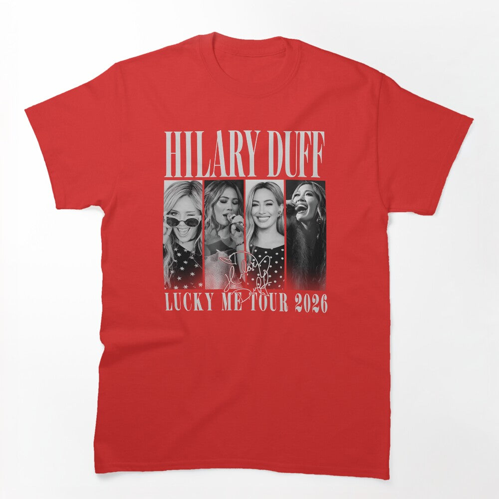 Hilary Duff Lucky Me Tour 2026 Vintage Concert Graphic Pop Star Fan Shirt