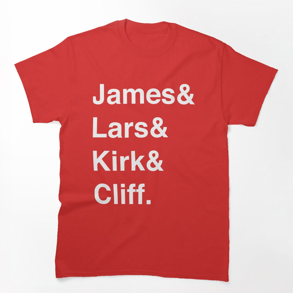 Metallica - Helvetica - James Lars Kirk Cliff Shirt