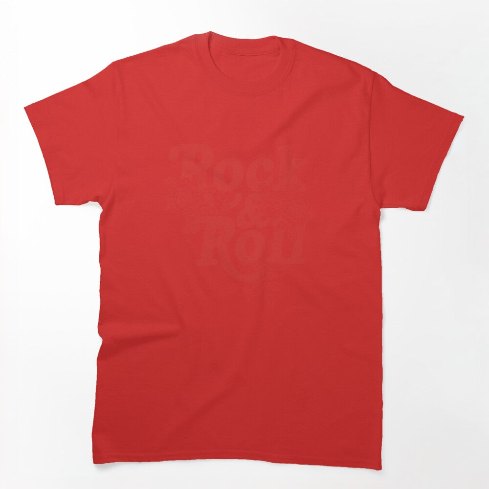 Rock And Roll Roses Vintage Red Typography Shirt