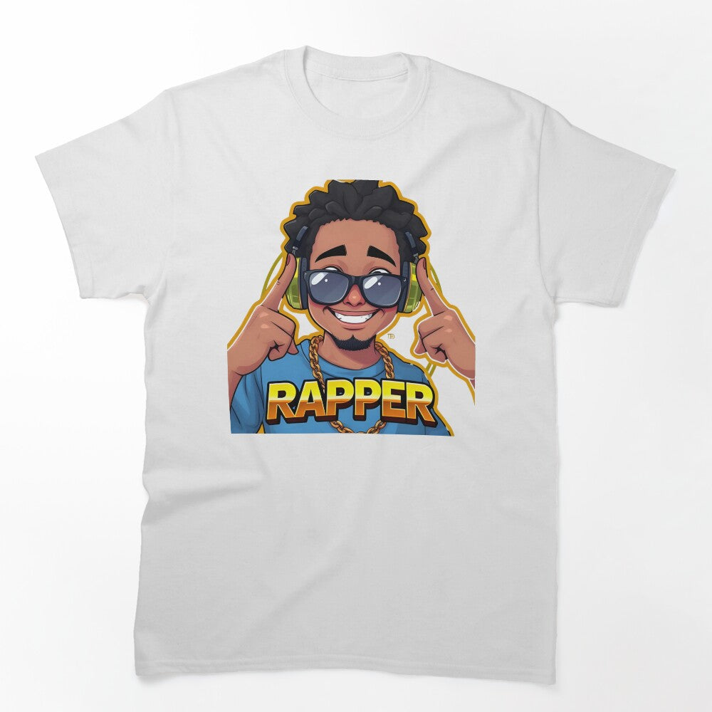 Cool Rapper Cartoon Logo Hip-Hop Digital Art Shirt