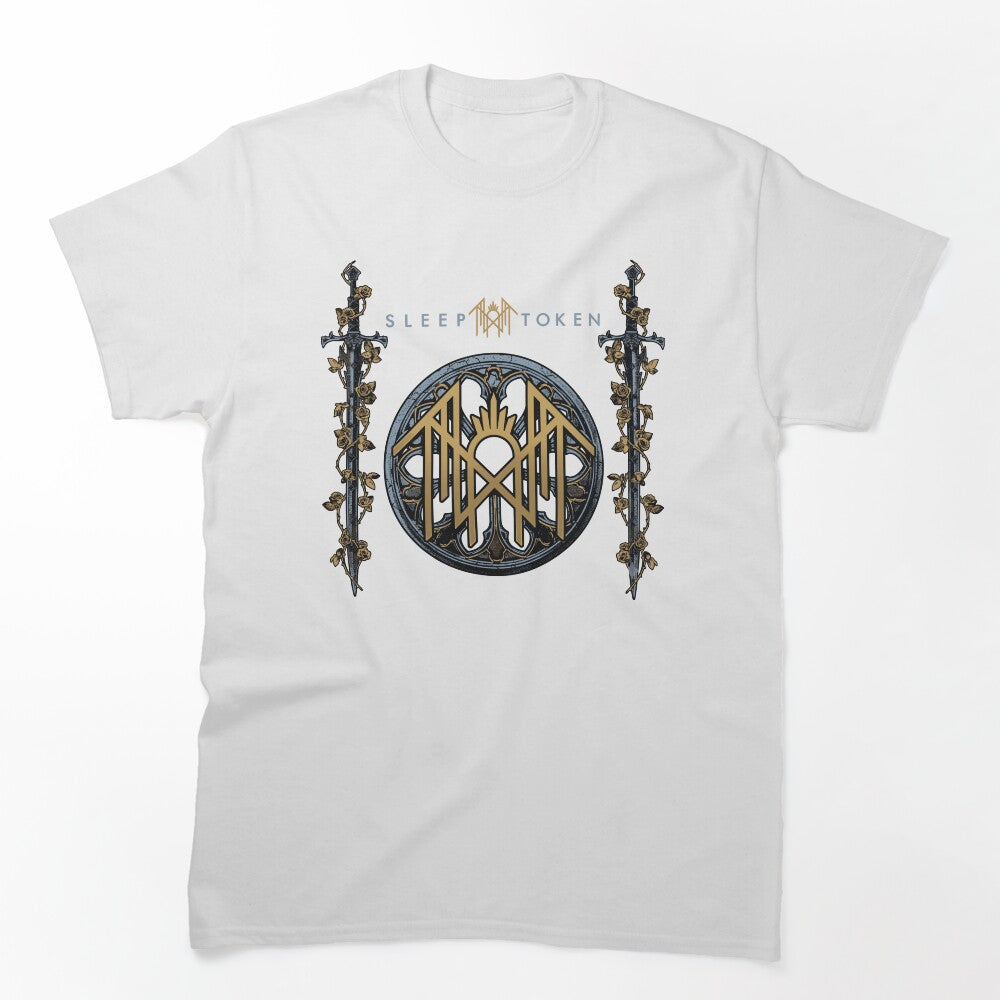 Sleep Retro Token Rune Emblem Gothic Swords Design Shirt