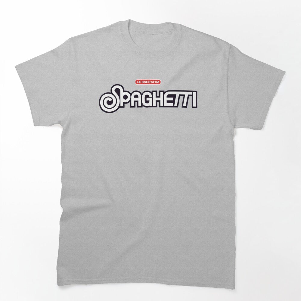 Le Sserafim Spaghetti Logo Black And White Shirt