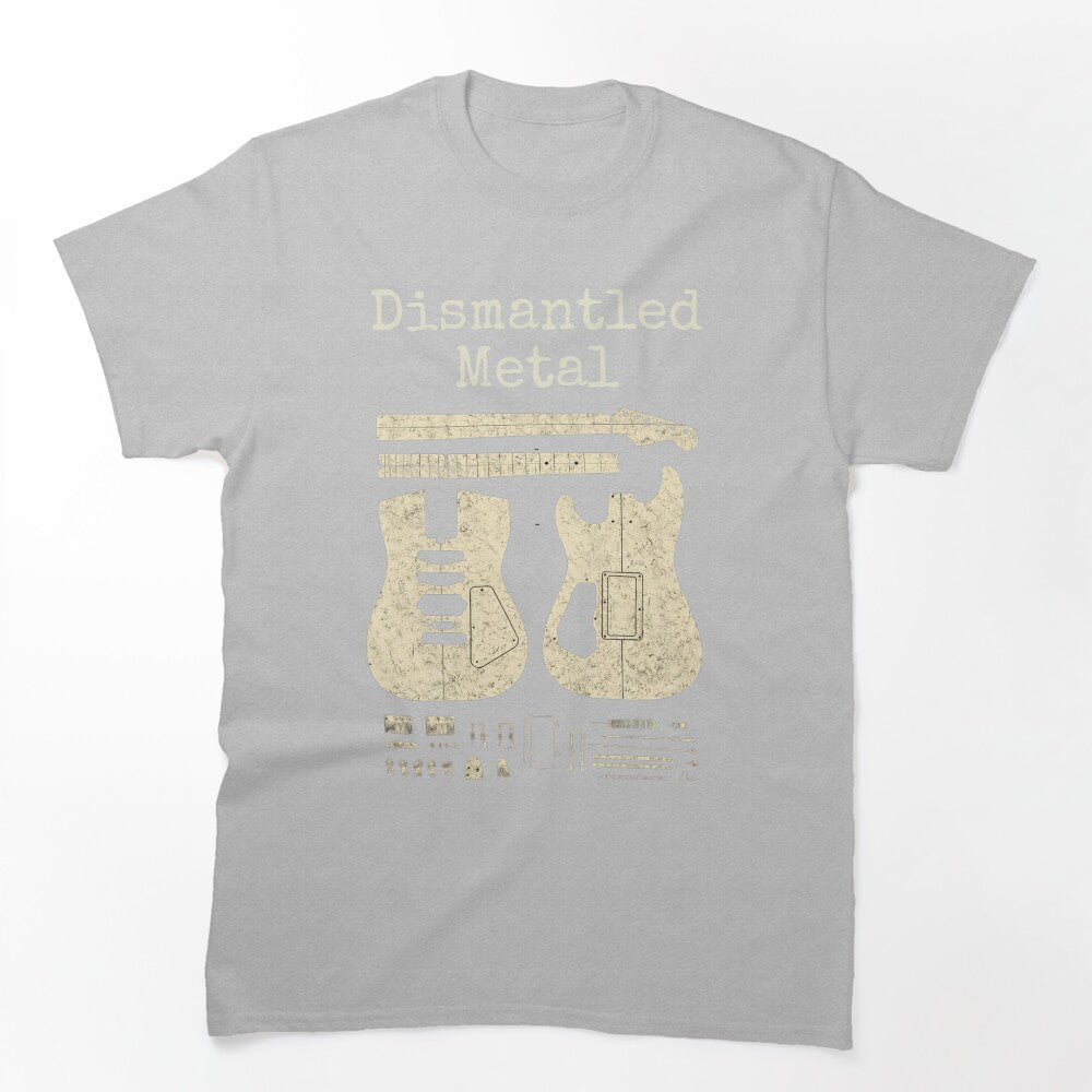 Dismantled Metal Guitar Blueprint Vintage Design Shirt