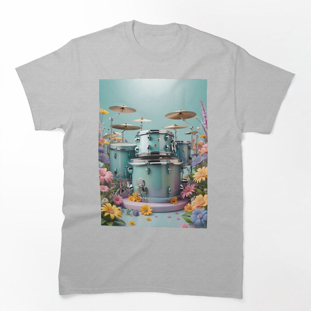 Flowers And Drums Cute Background Shirt