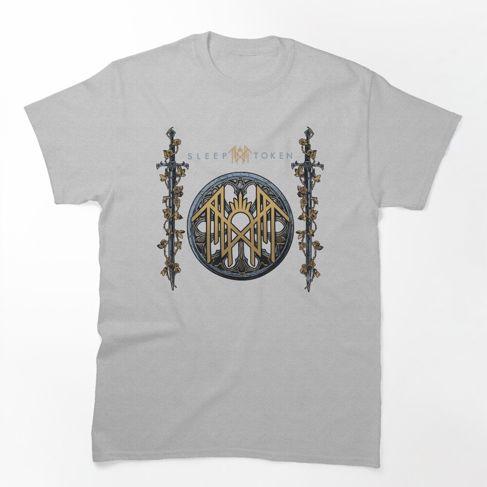 Sleep Retro Token Rune Emblem Gothic Swords Design Shirt