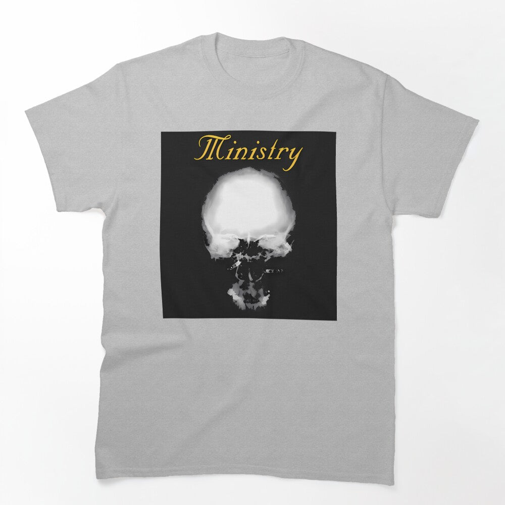 Ministry Band White Glowing Skull Shirt