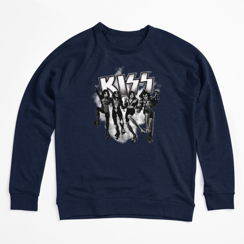 KISS The Band - Destroyer Black And White Fog Logo Up Shirt