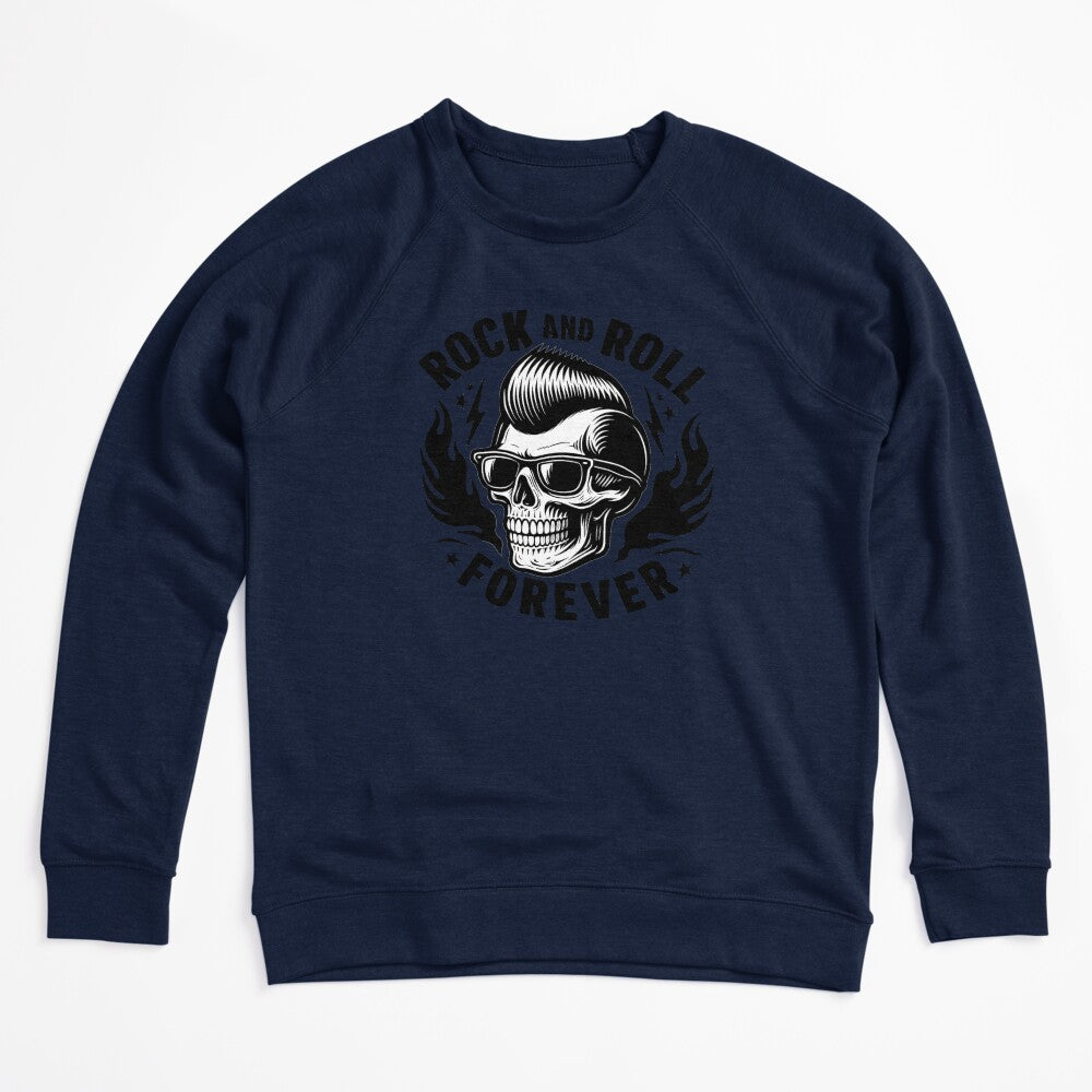 Rockabilly Skull Rock And Roll Forever Retro Greaser Art Shirt
