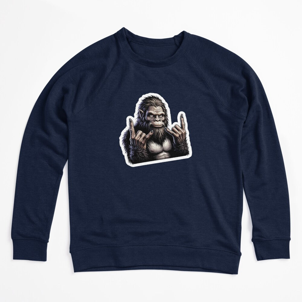 Bigfoot Giving The Double Rock Horns Symbol Shirt