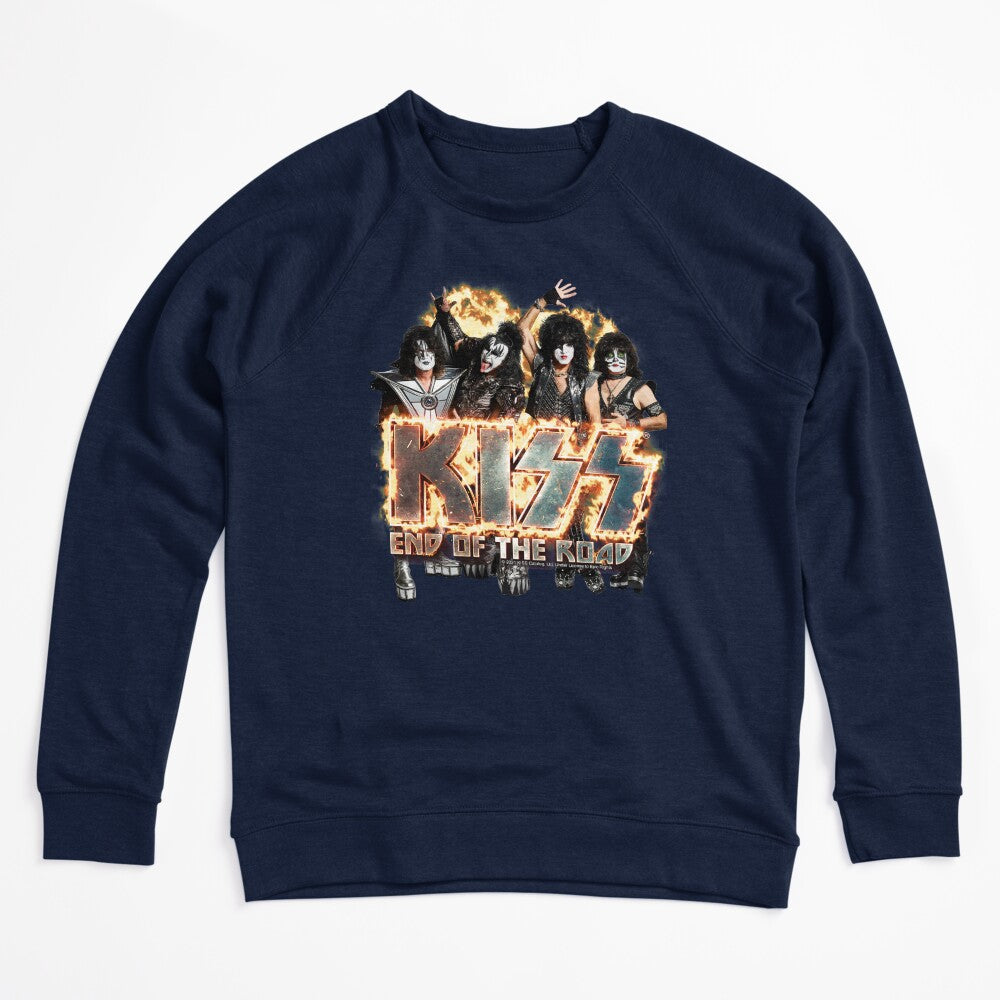 KISS The Band - End Of The Road On Fire Logo Shirt