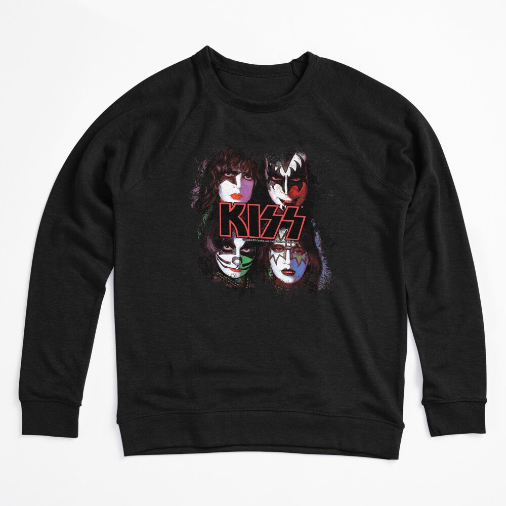 KISS The Band - All Members Faces Brush Effect Shirt