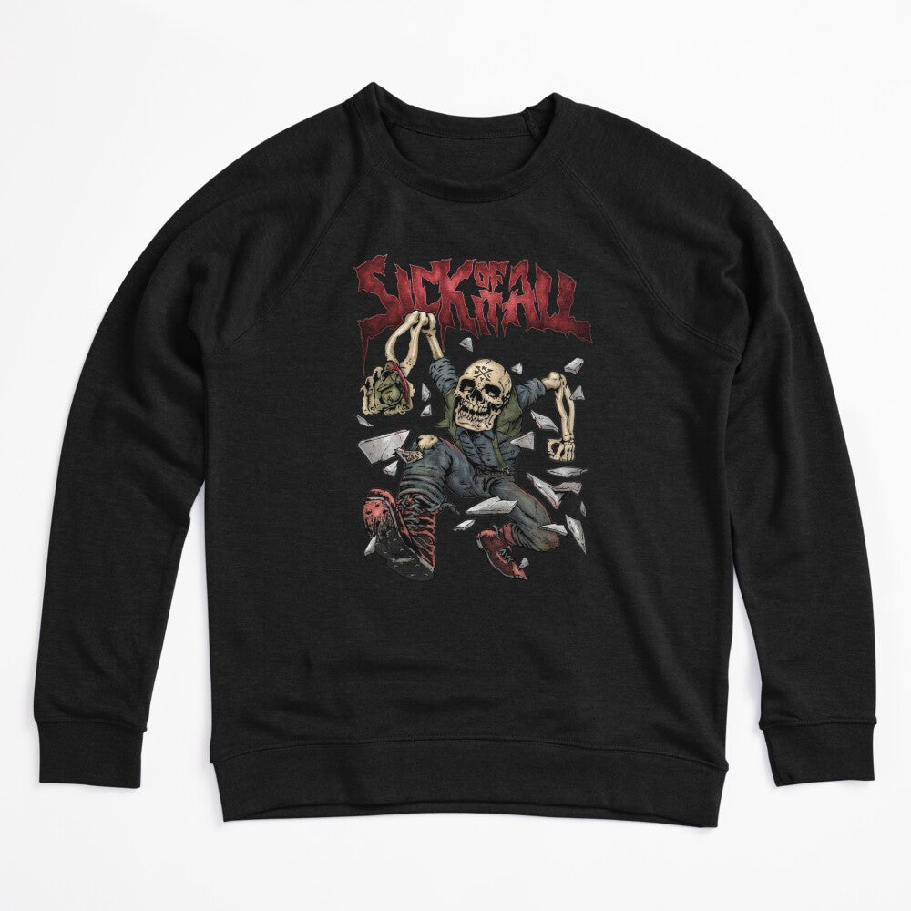Vintage Red Typography Punk Rock Skull Shirt