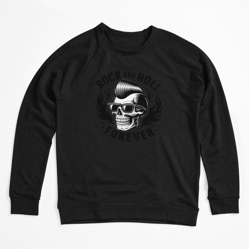 Rockabilly Skull Rock And Roll Forever Retro Greaser Art Shirt