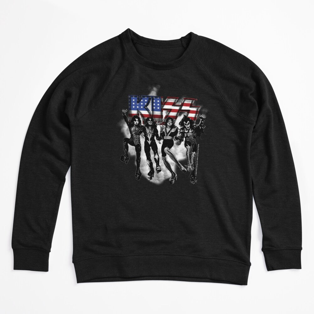 KISS The Band - Destroyer Black And White Fog USA Logo Shirt