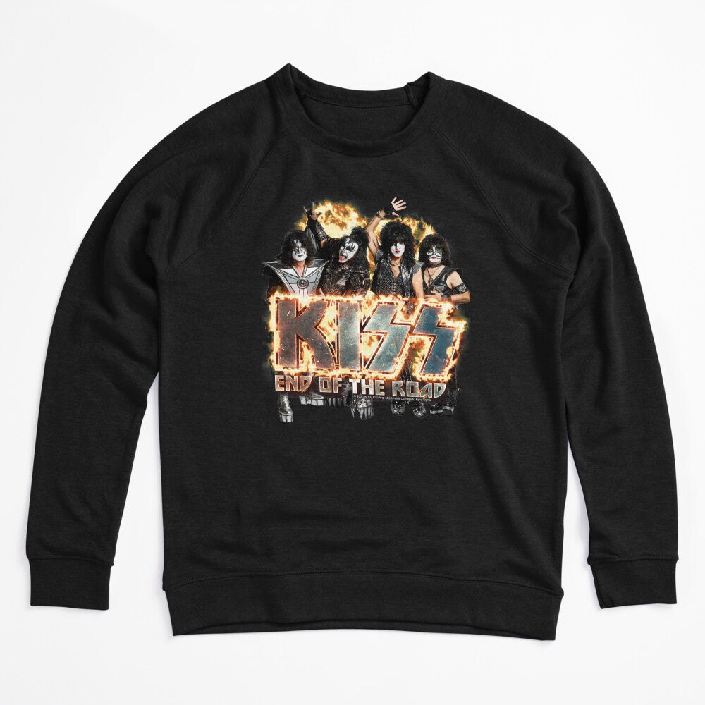 KISS The Band - End Of The Road On Fire Logo Shirt