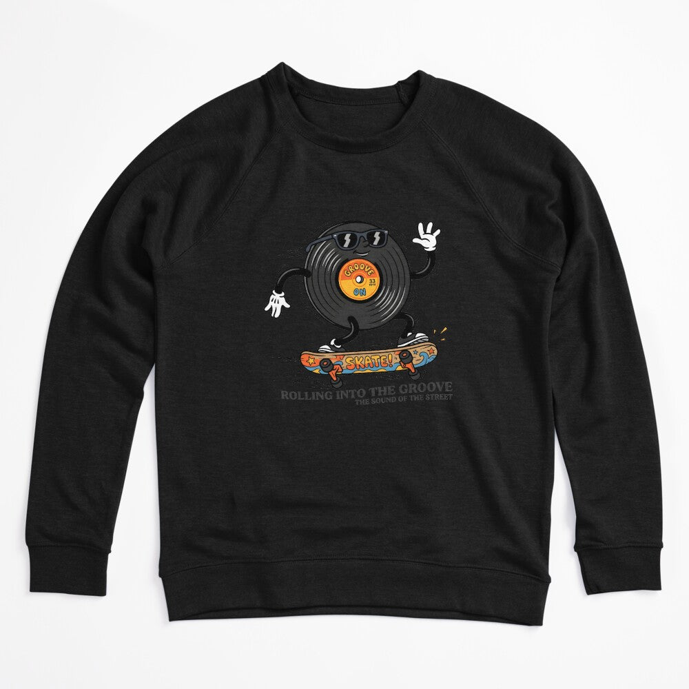 Vintage Vinyl Record Retro Cartoon Mascot Skater Art Shirt