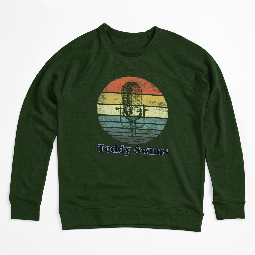 Teddy Swims Retro Sunset Microphone Design Shirt