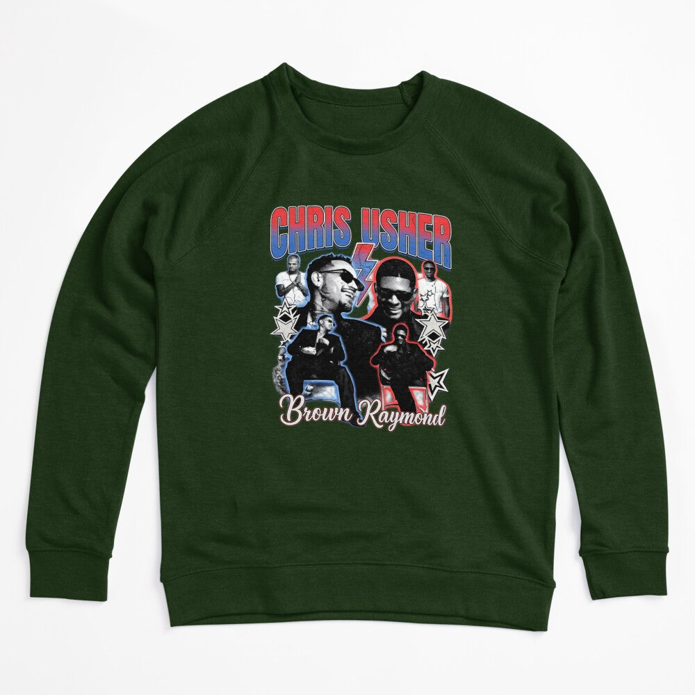 Chris Brown Usher R&B Tour Collage Graphic Design Shirt
