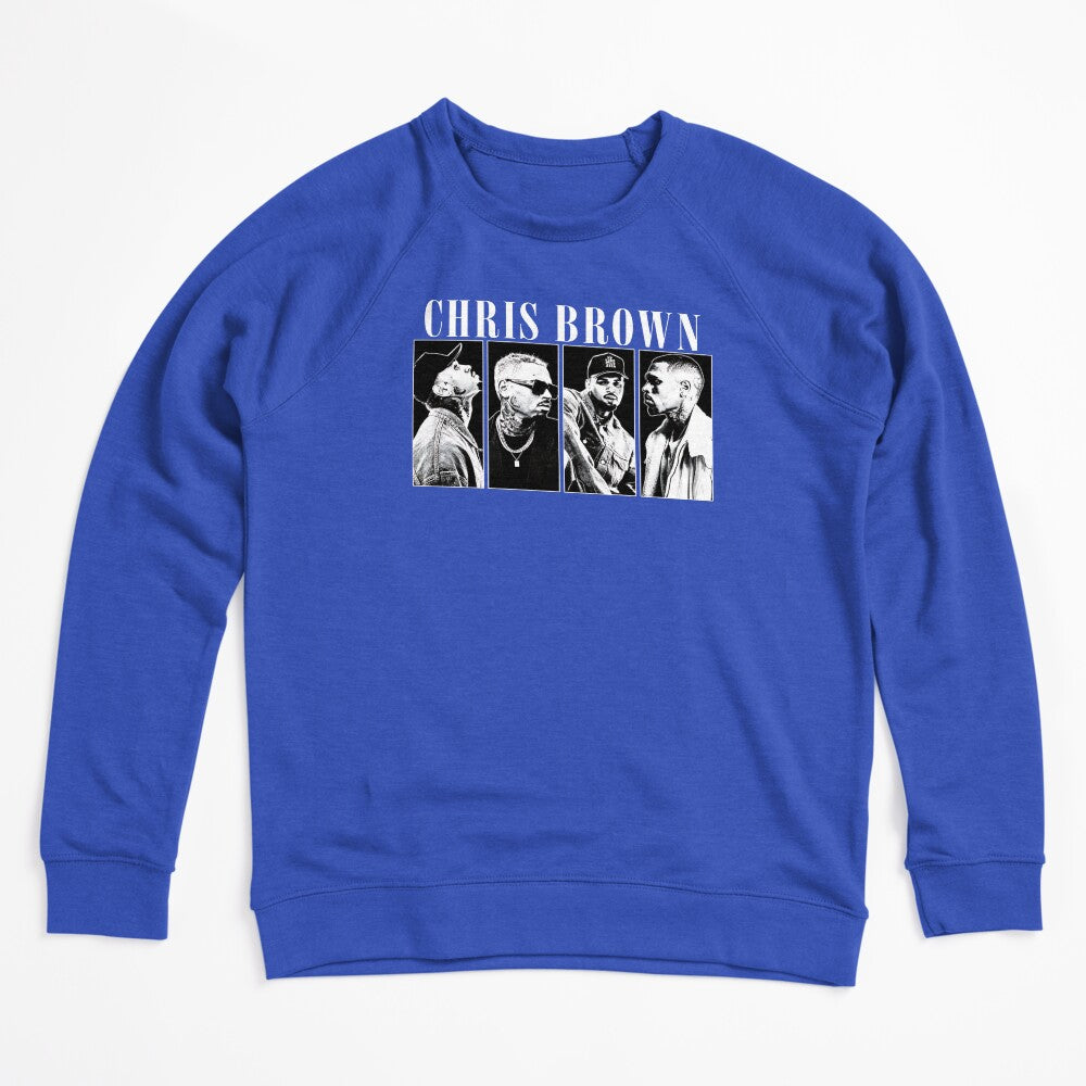 Breezy Chris Brown Black And White Portrait Collage Graphic Shirt