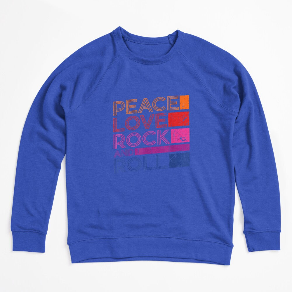 Peace Love Rock And Roll Distressed Rock Concert - Music Shirt