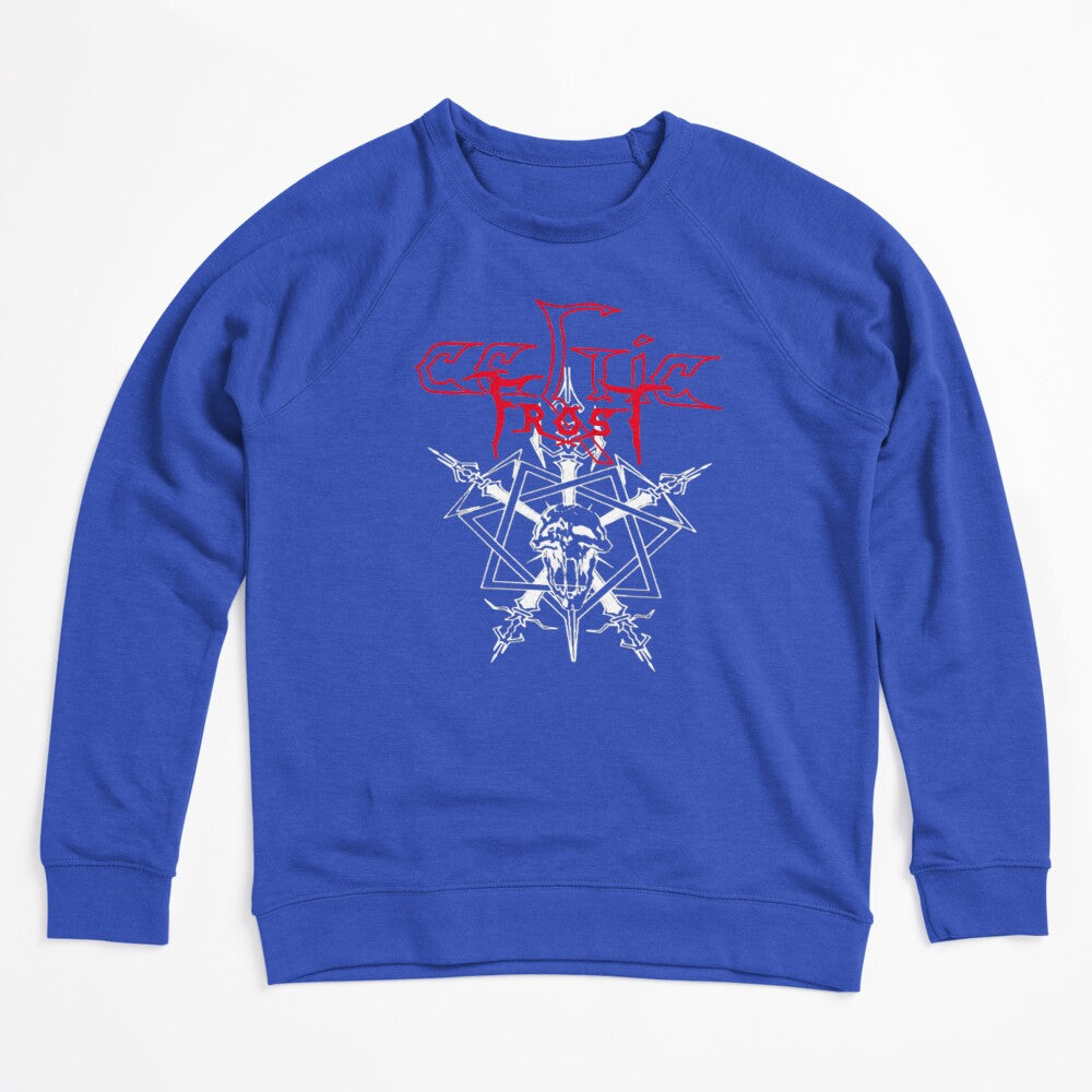 Skull Overlapping Star Symbol With Red Font Header Shirt