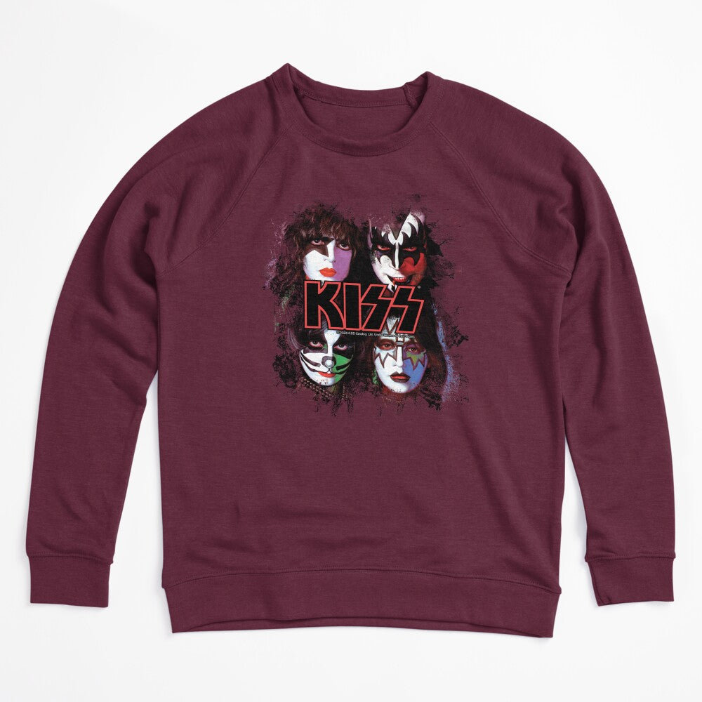 KISS The Band - All Members Faces Brush Effect Shirt