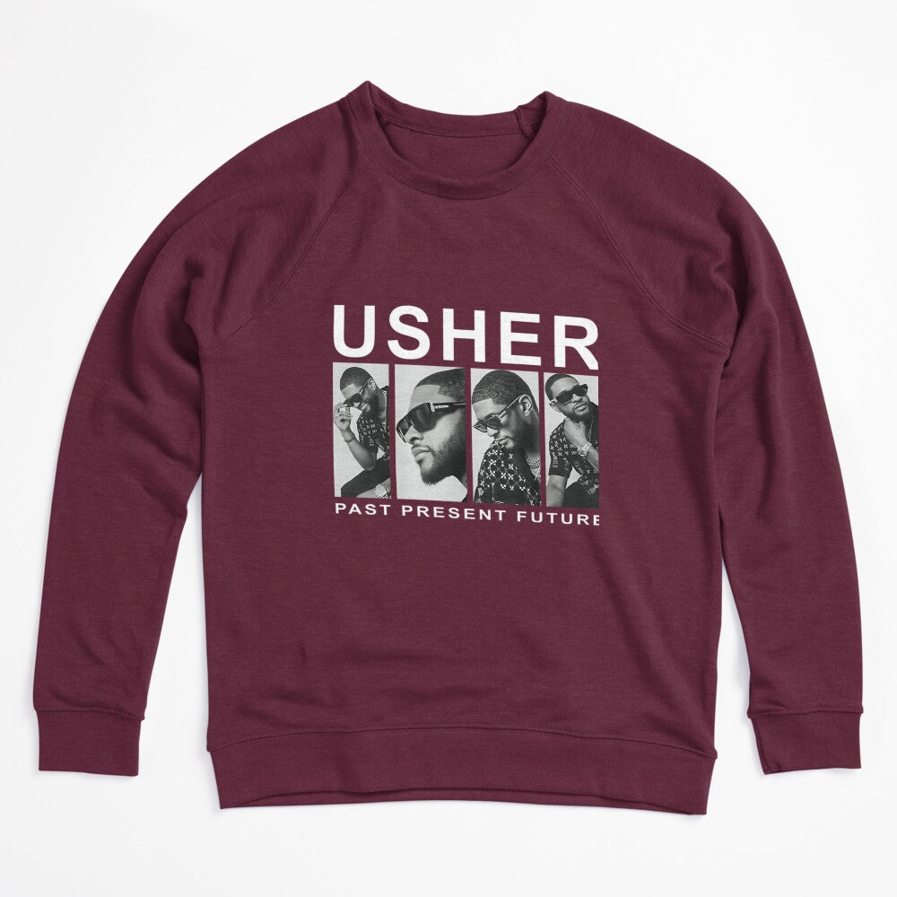 Usher Present Future Monochrome Collage Design Shirt