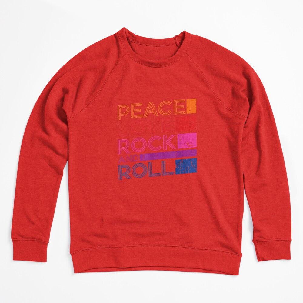 Peace Love Rock And Roll Distressed Rock Concert - Music Shirt