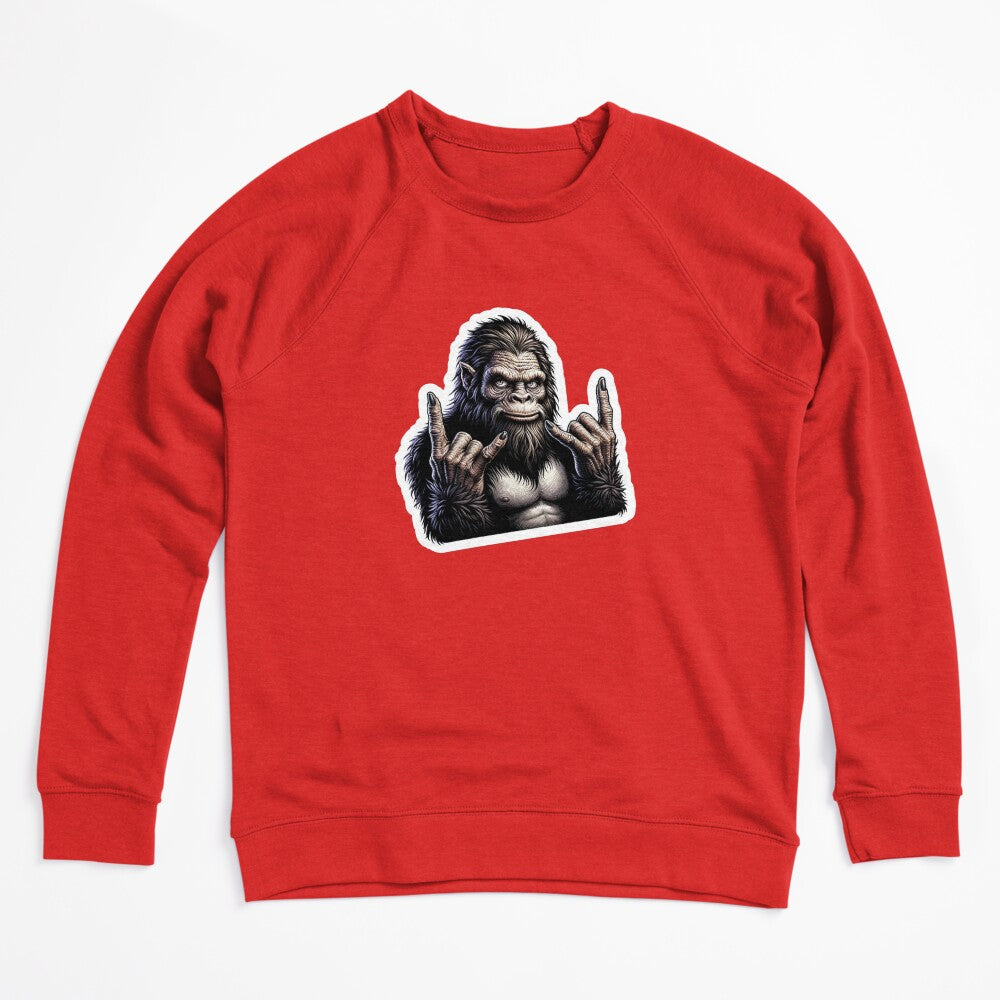 Bigfoot Giving The Double Rock Horns Symbol Shirt
