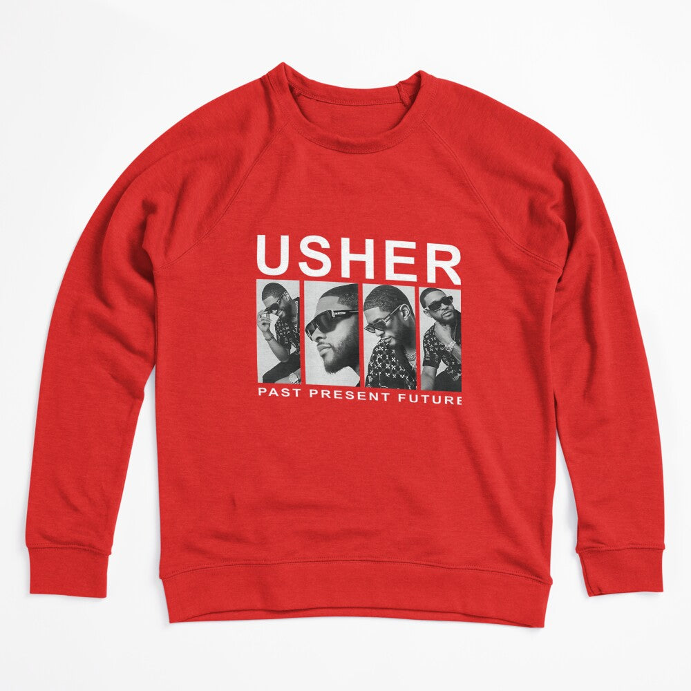 Usher Present Future Monochrome Collage Design Shirt