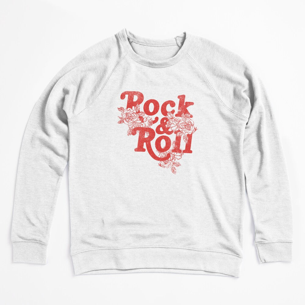 Rock And Roll Roses Vintage Red Typography Shirt