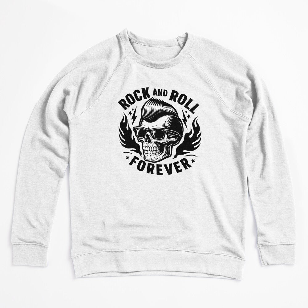 Rockabilly Skull Rock And Roll Forever Retro Greaser Art Shirt